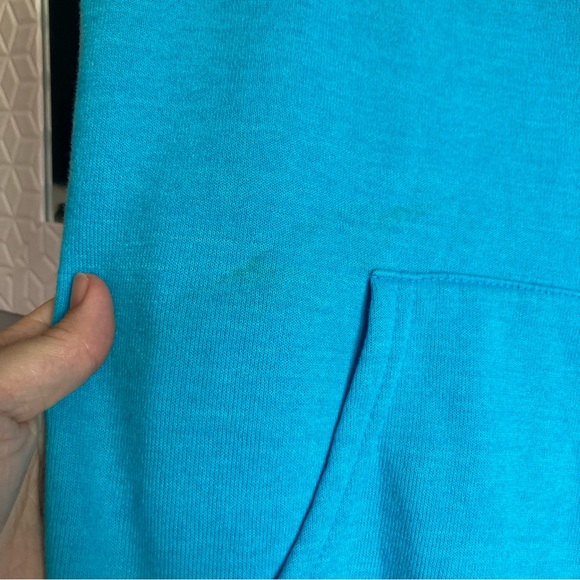 Aviator Nation Sz L Pacific Blue Hoodie Sweatshirt Eat Right Do Good Natreve - Picture 8 of 8
